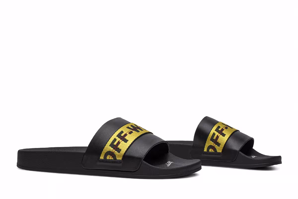 Off-White Industrial Sliders Black Yellow, view 9