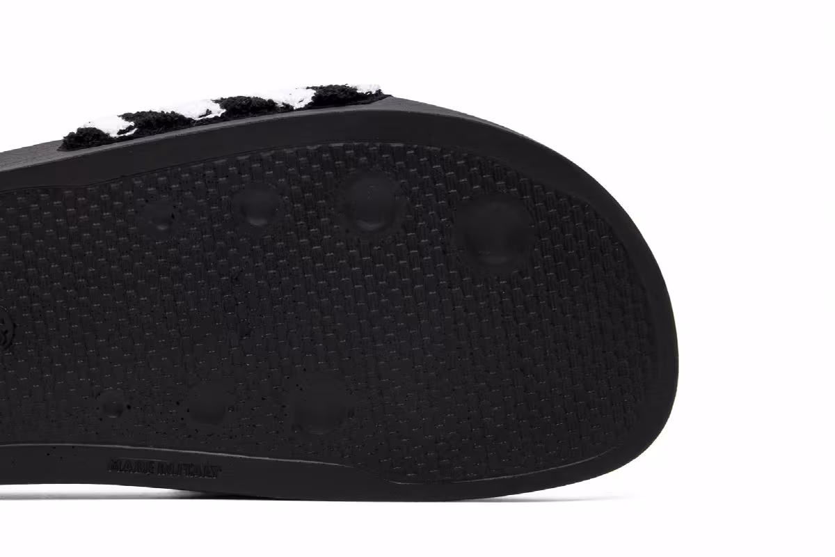 Off-White Flyknit Slider Black White, view 6