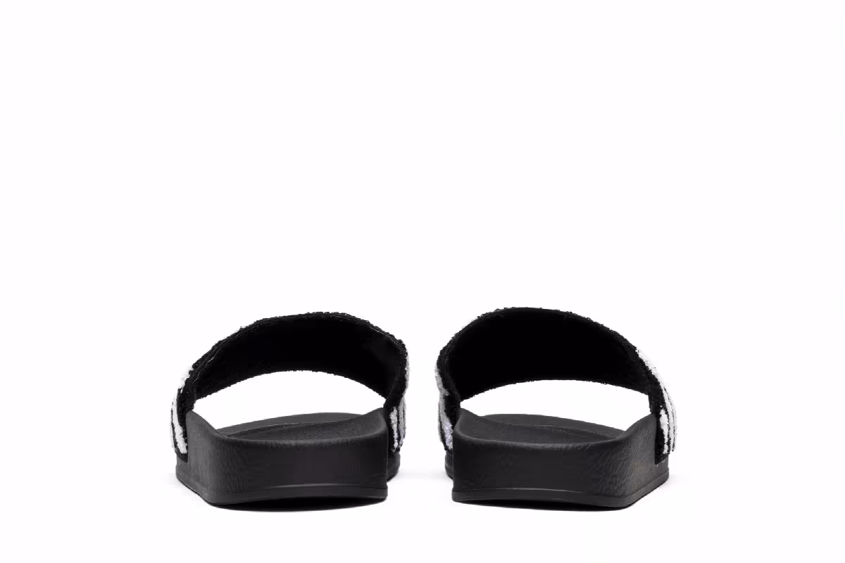 Off-White Flyknit Slider Black White, view 7