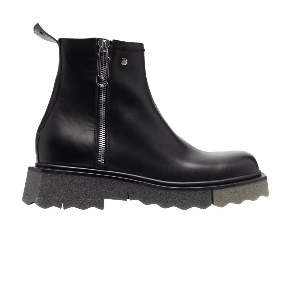 Off-White Sponge Zip Boot Black Green