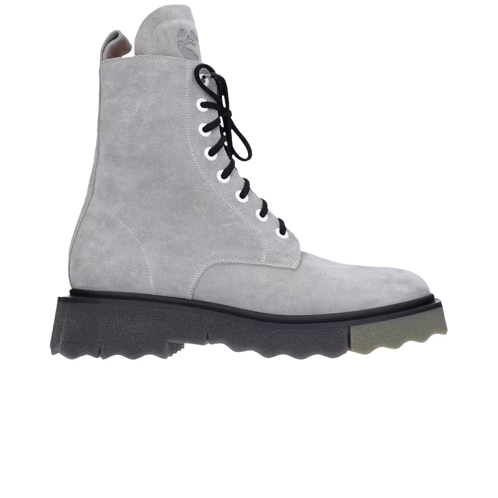 Off-White Sponge Sole Lace Up Boot Grey