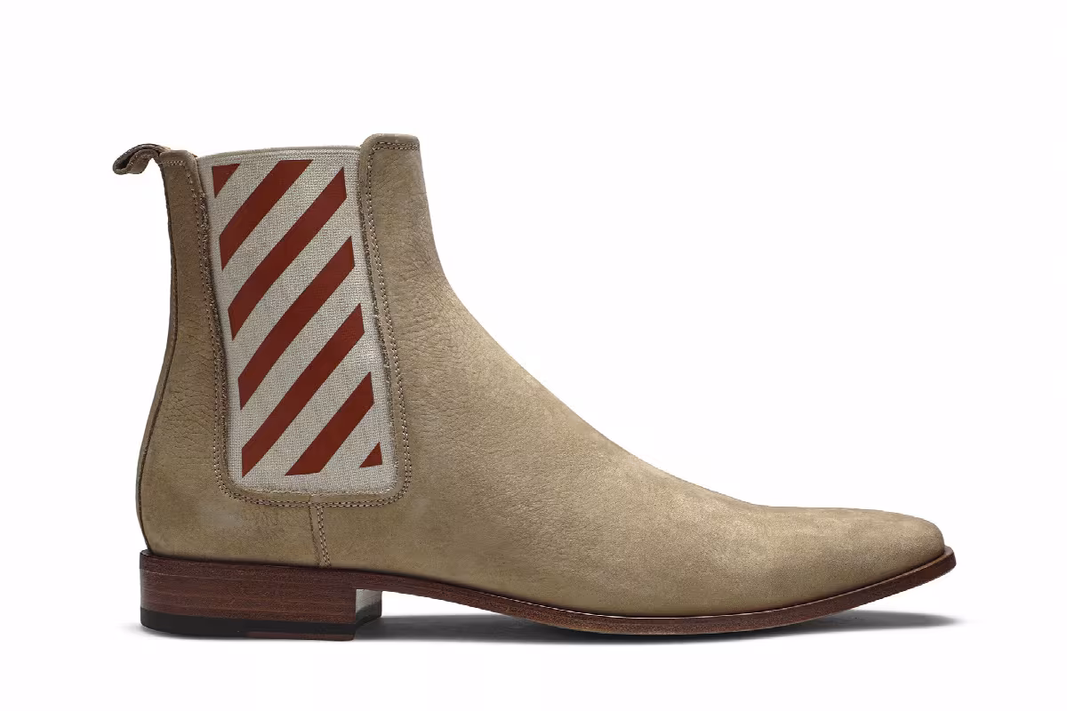 Off-White Diagonals Chelsea Boot Beige, view 2