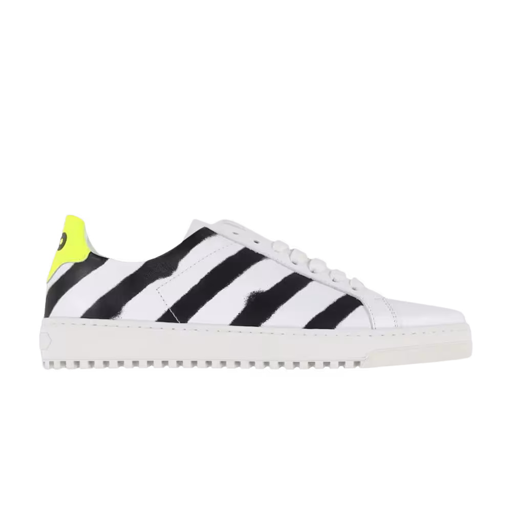 Off-White Women's Spray Diagonals Sneaker White Black Neon Yellow