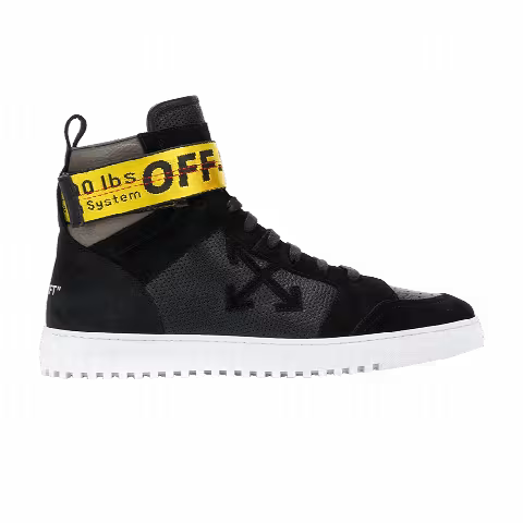 Off-White OFF-WHTIE Drilled Leather High Top 'Black'