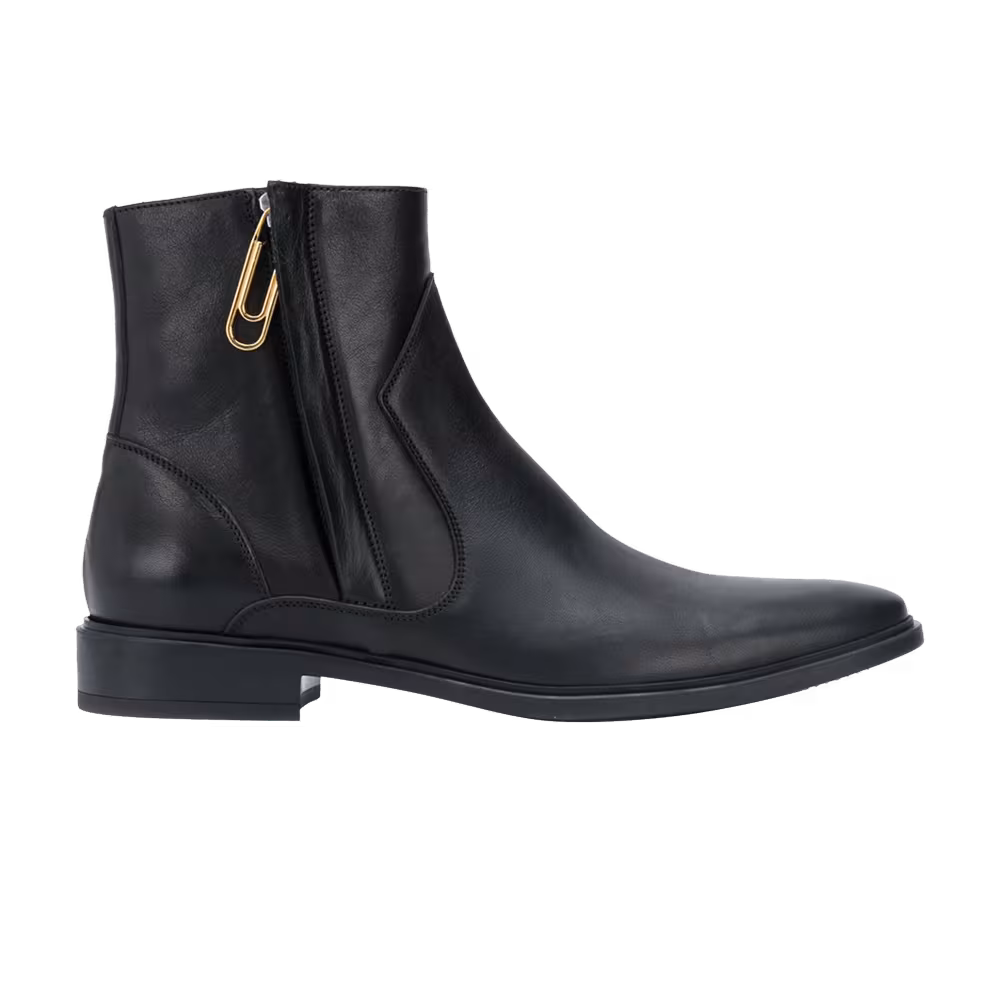 Off-White Paperclip Chelsea Zip Boot Black