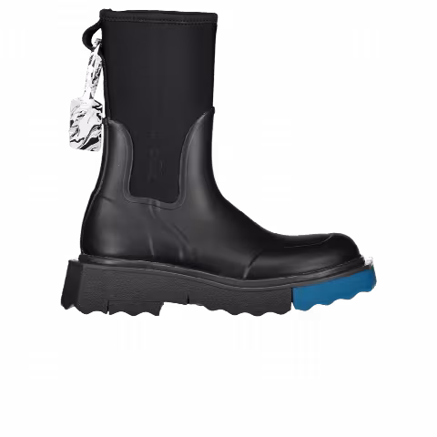 Off-White Wmns Zip-Tie Rain Boot 'For Rainy Days - Black Blue'