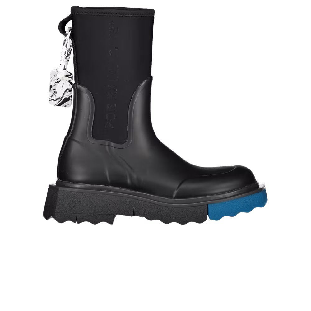 Off-White Women's Zip-Tie Rain Boot For Rainy Days - Black Blue