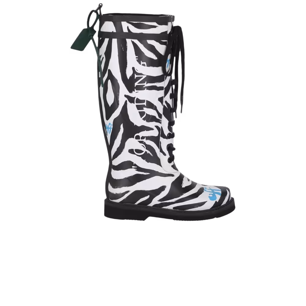 Off-White Women's Rubber Boot For Riding - Zebra