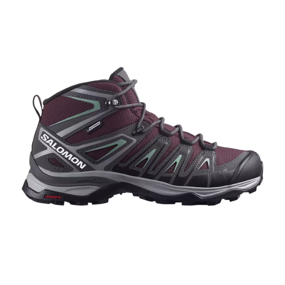 Salomon Women's X Ultra Pioneer Mid CSWP Wine Tasting Granite Green