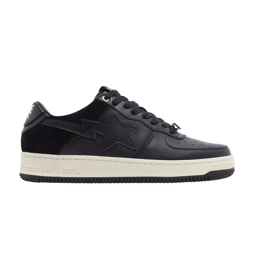 Bapesta Low Suede Heel - Black