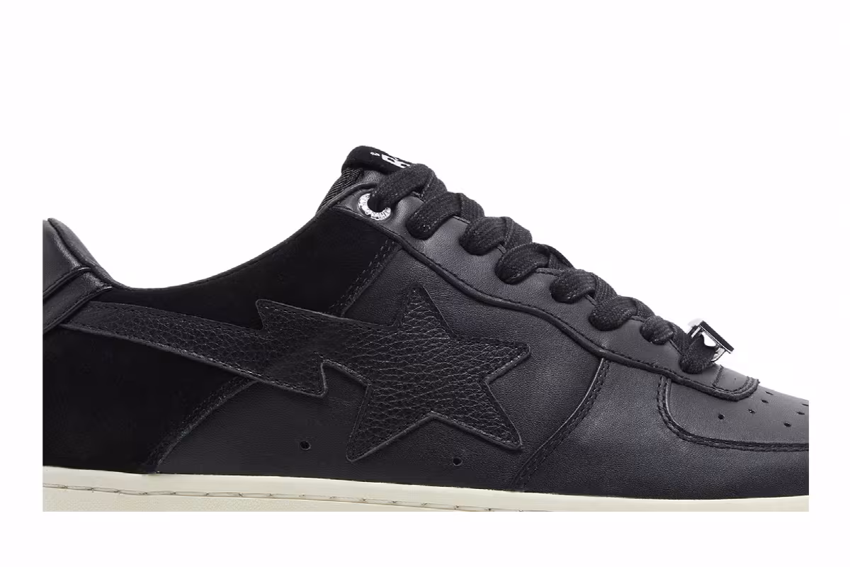 Bapesta Low Suede Heel - Black, view 3