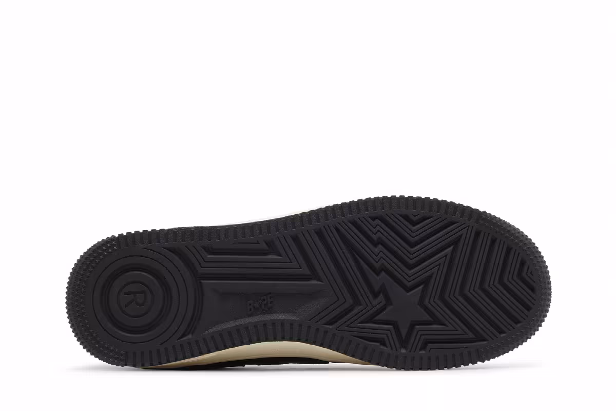 Bapesta Low Suede Heel - Black, view 5