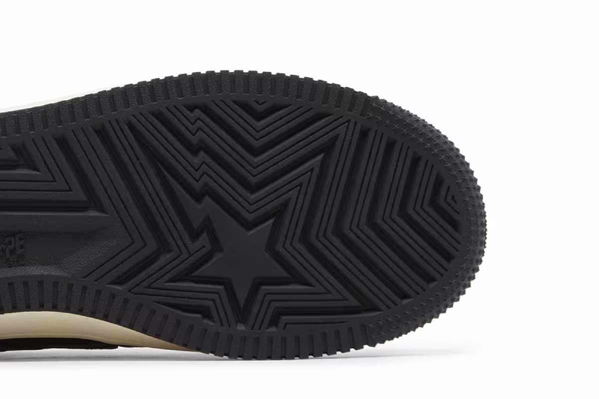 Bapesta Low Suede Heel - Black, view 6