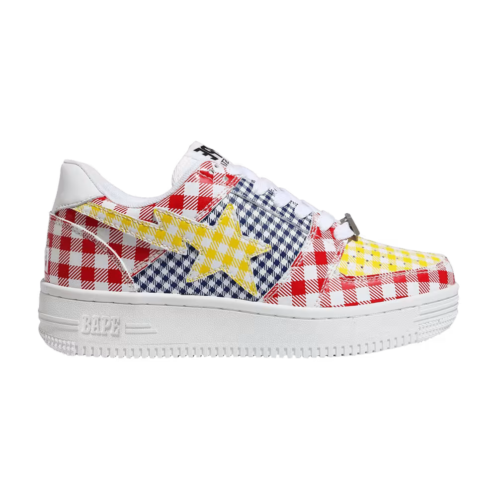 Women's Bapesta Low Gingham Pack - Red