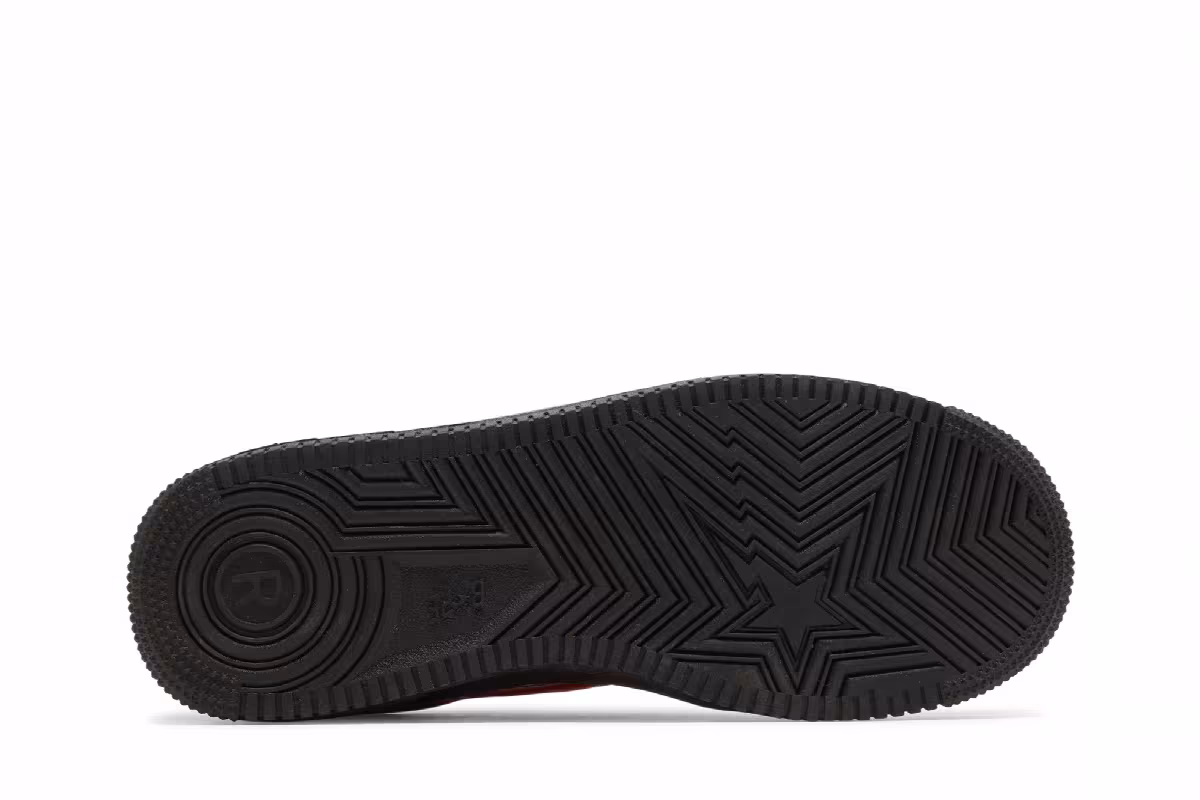 Bapesta Low M1 Shark Face - Black Red, view 5