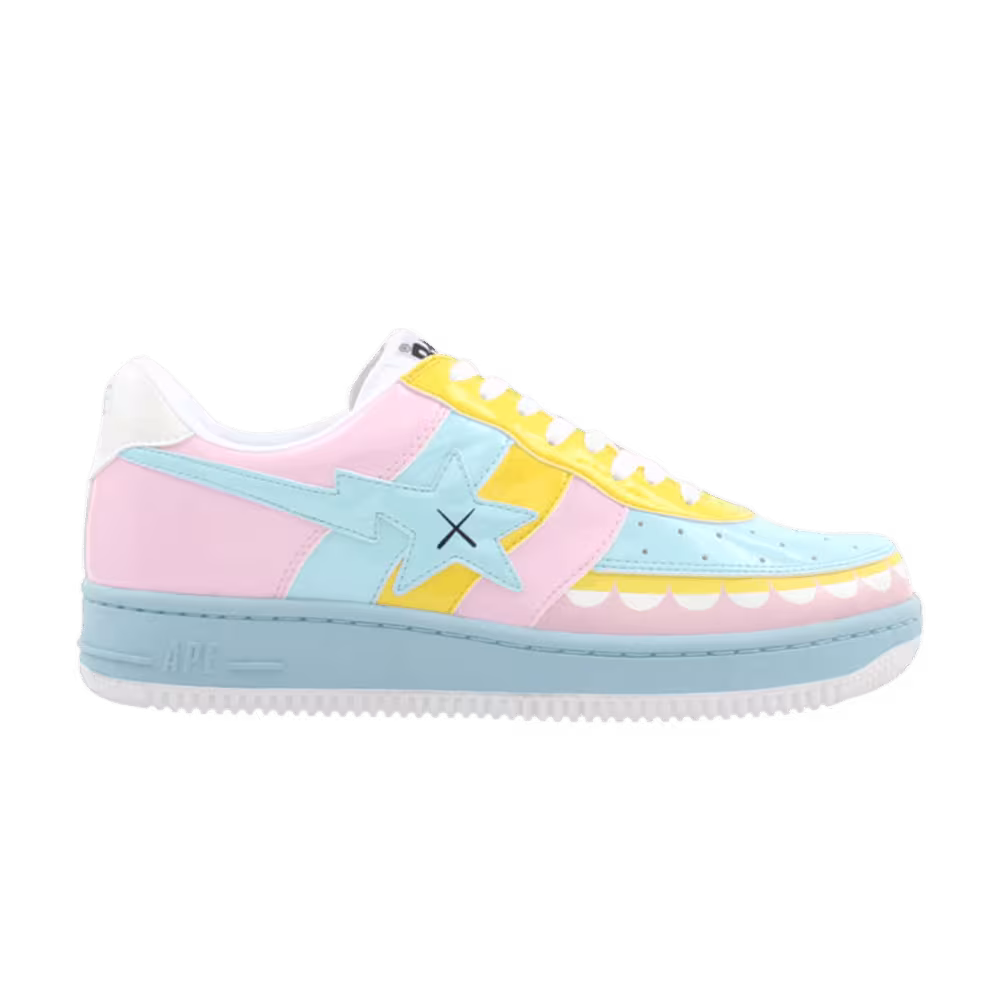 Kaws x Bapesta FS-029 Low Chompers - Sax Pink