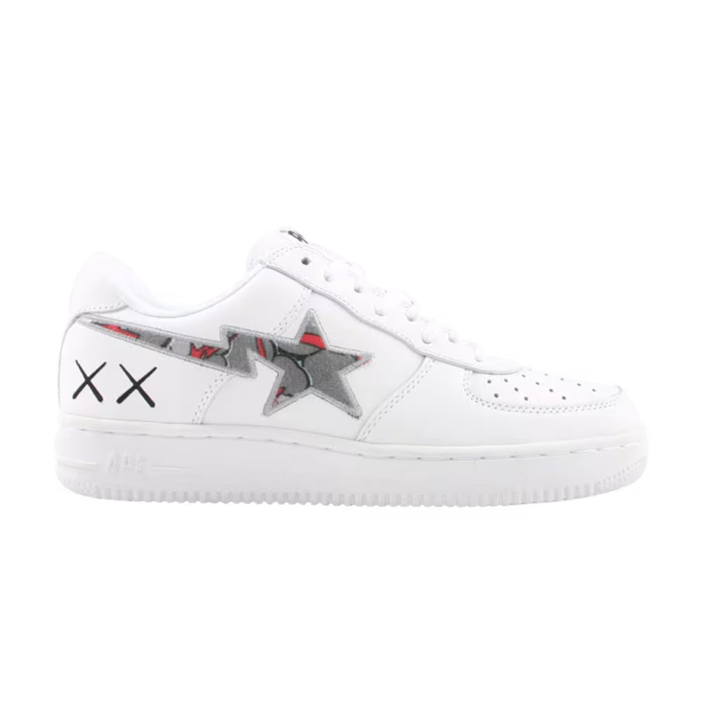 Kaws x Bapesta FS-001 Low White Red Gray
