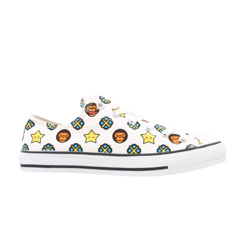 Bapesta FS-010 Canvas Low Mono White
