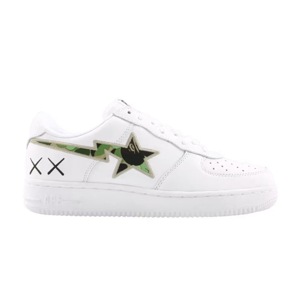 Kaws x Bapesta FS-001 Low White Camo Green