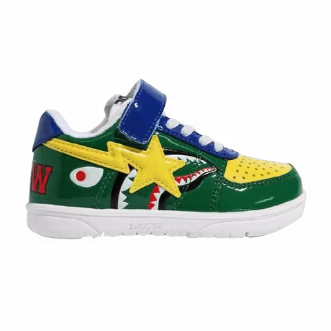Bapesta Low Kids 'Green Shark Face'