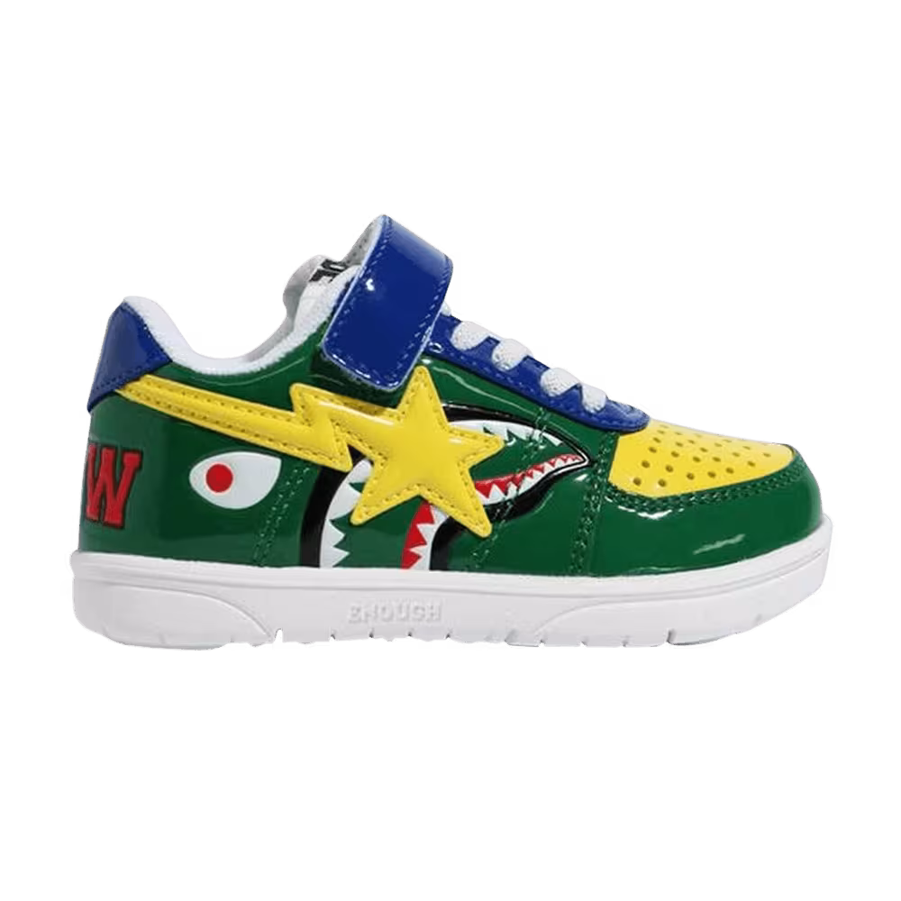 Bapesta Low Kids Green Shark Face