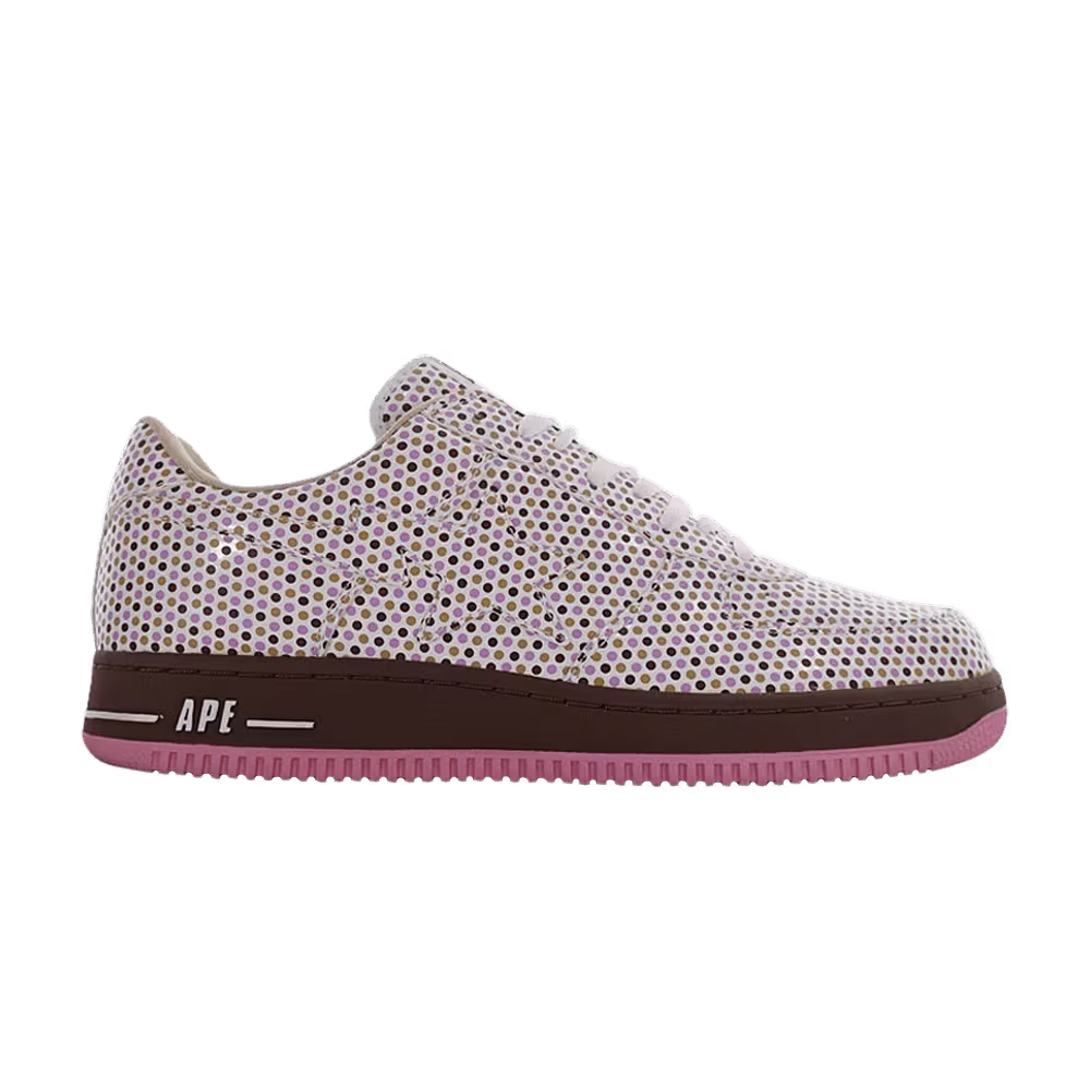 Bapesta Low Brown Pink Polka Dots