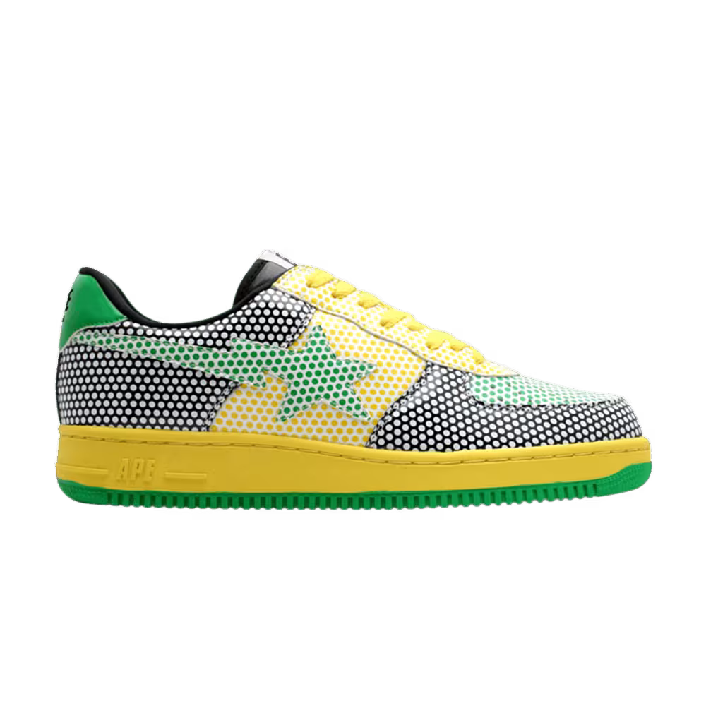 Bapesta FS-001 Low Black Yellow Polka Dots