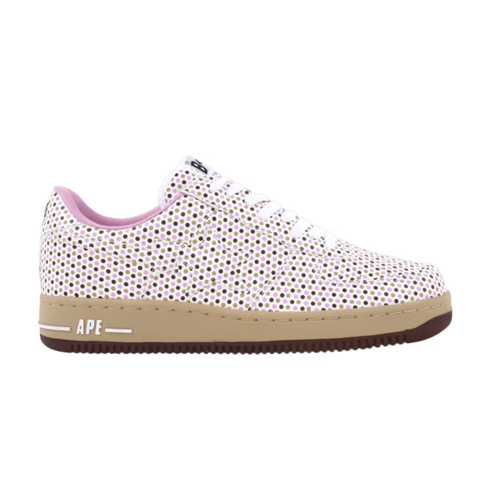 Bapesta FS-001 Low Pink Brown Polka Dots