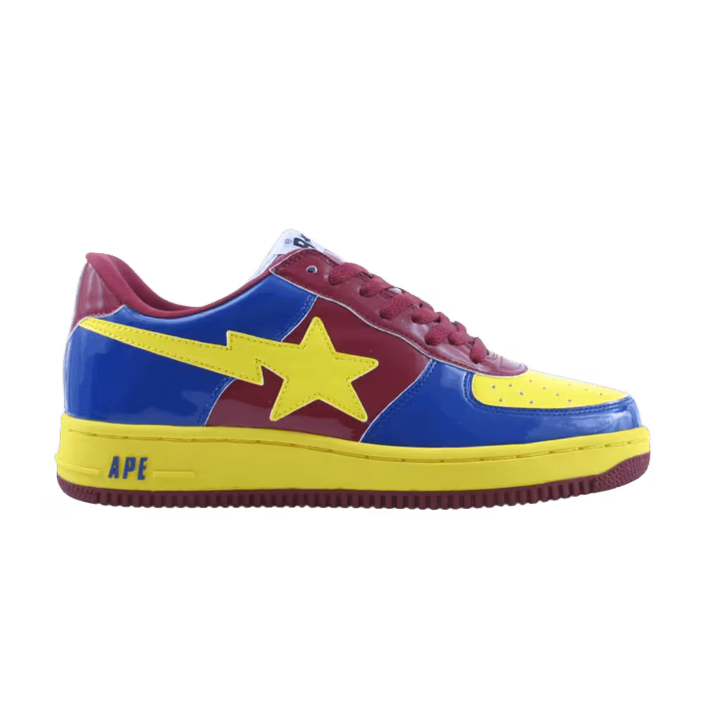 Bapesta FS-001 Low Burgundy Yellow Blue