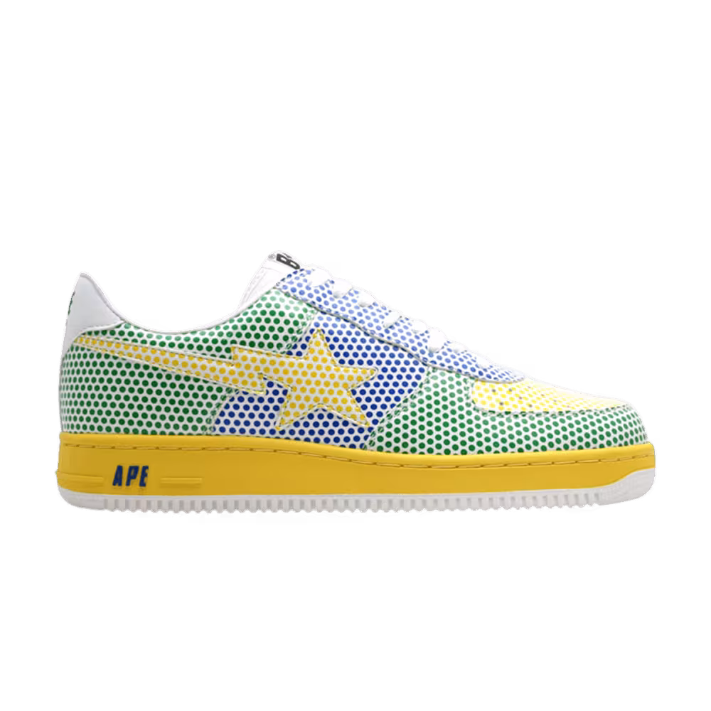 Bapesta FS-001 Low Green Yellow Blue Polka Dots