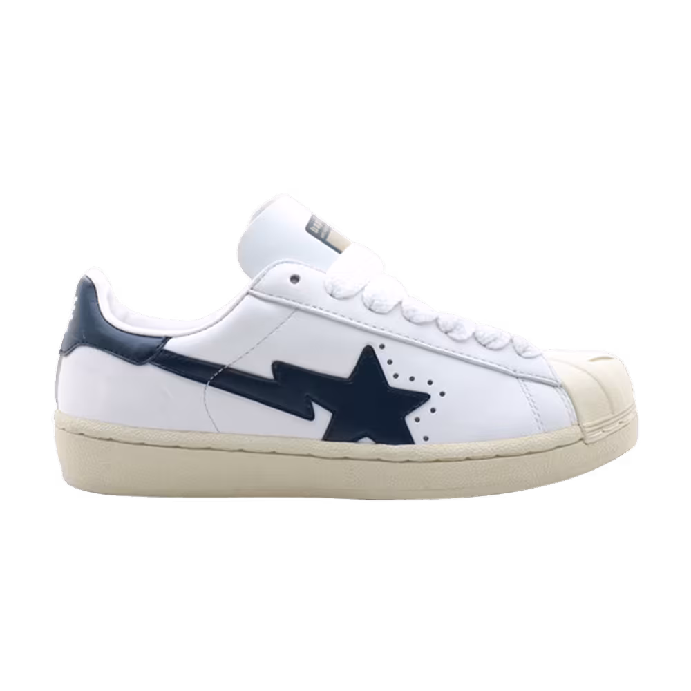 BAPE Skullsta FS-004 Low White Navy