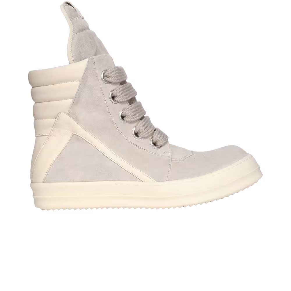 Rick Owens Hollywood Jumbo Laced Geobasket High Dinge Milk