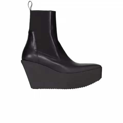 Rick Owens Wmns Porterville Beatle Silver Platform Boot 'Black'
