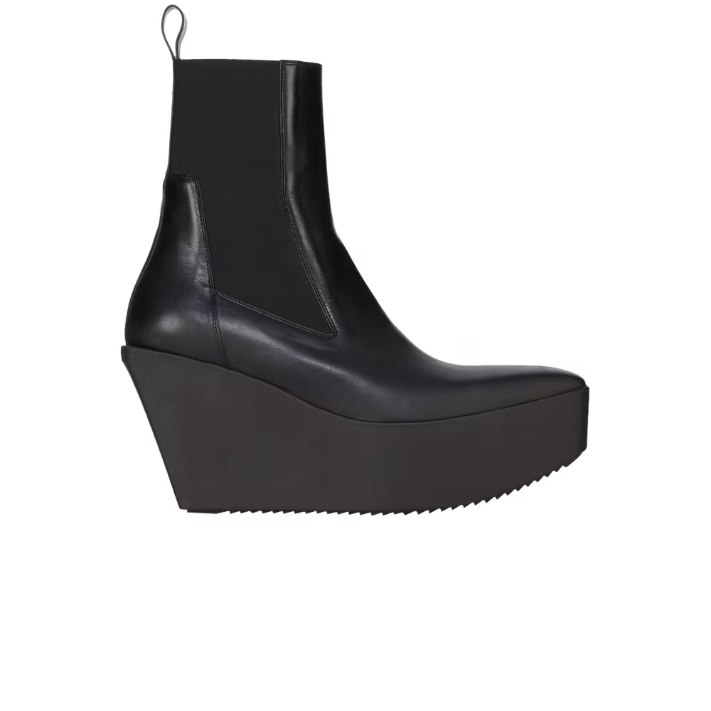 Rick Owens Women's Porterville Beatle Silver Platform Boot Black