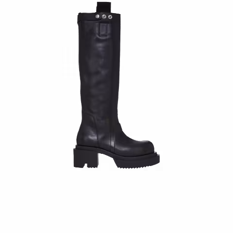Rick Owens Wmns Porterville Knee Pull On Bogun Boot 'Black'