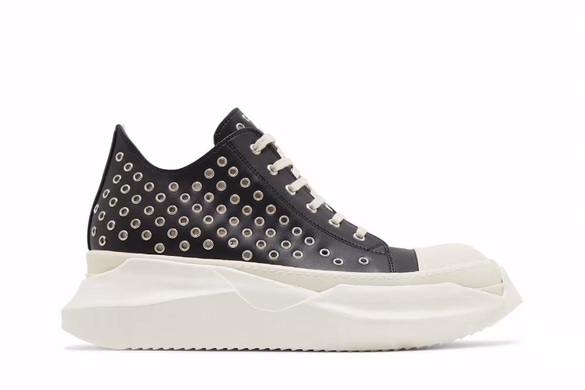 Rick Owens EDFU DRKSHDW Vegan Leather Eyelet Abstract Low Black Milk, view 2