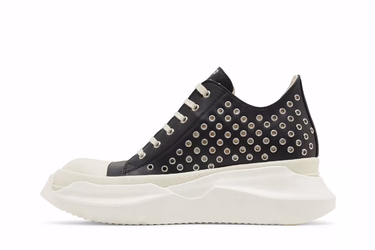 Rick Owens EDFU DRKSHDW Vegan Leather Eyelet Abstract Low Black Milk, view 4