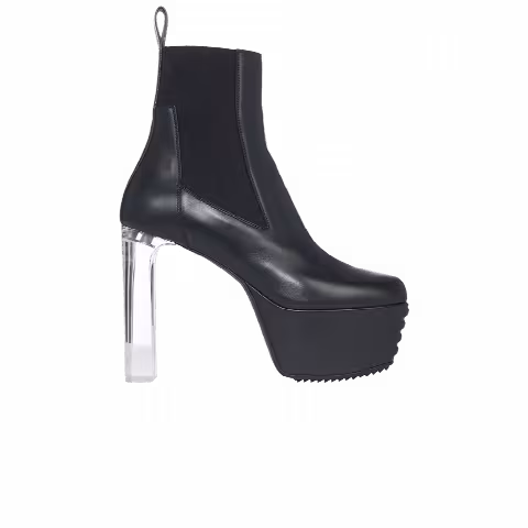 Rick Owens Wmns Minimal Grill Beatle Platform Boot 'Black Clear'