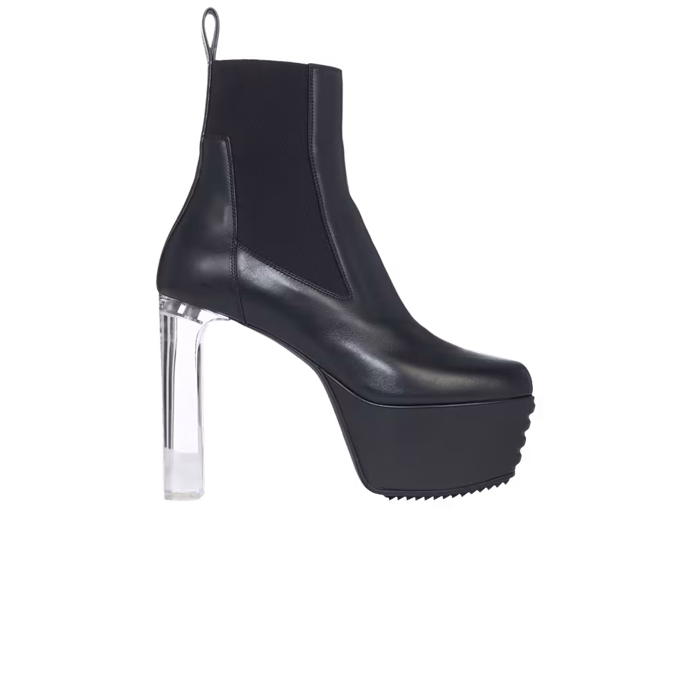 Rick Owens Women's Minimal Grill Beatle Platform Boot Black Clear
