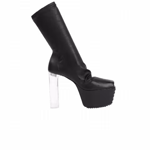 Rick Owens Wmns Minimal Grill Stretch Boot 'Black Clear'