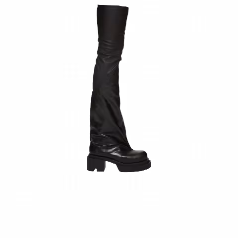 Rick Owens Wmns Luxor Flared Bogun Thigh-High Boot 'Black'