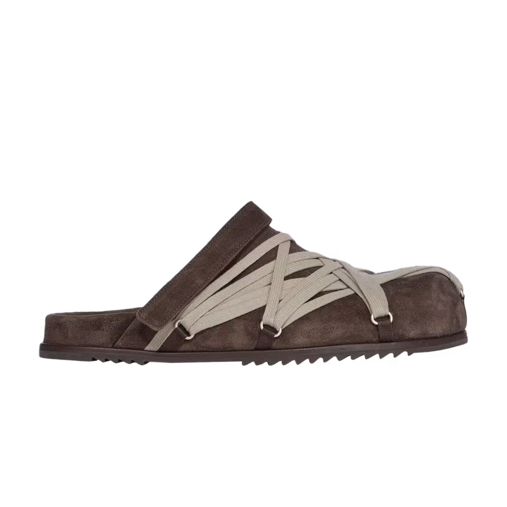 Rick Owens Concordians Megalaced Mule Granola Brown Suede