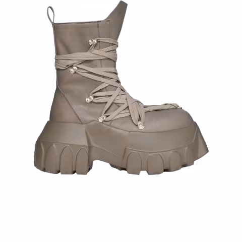 Rick Owens Wmns Hollywood Megalace Mega Tractor Boot 'Dust'