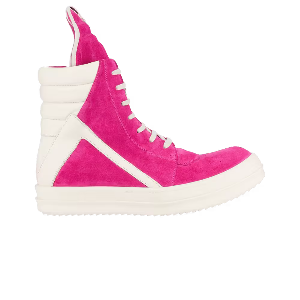 Rick Owens EDFU Geobasket Hot Pink Suede