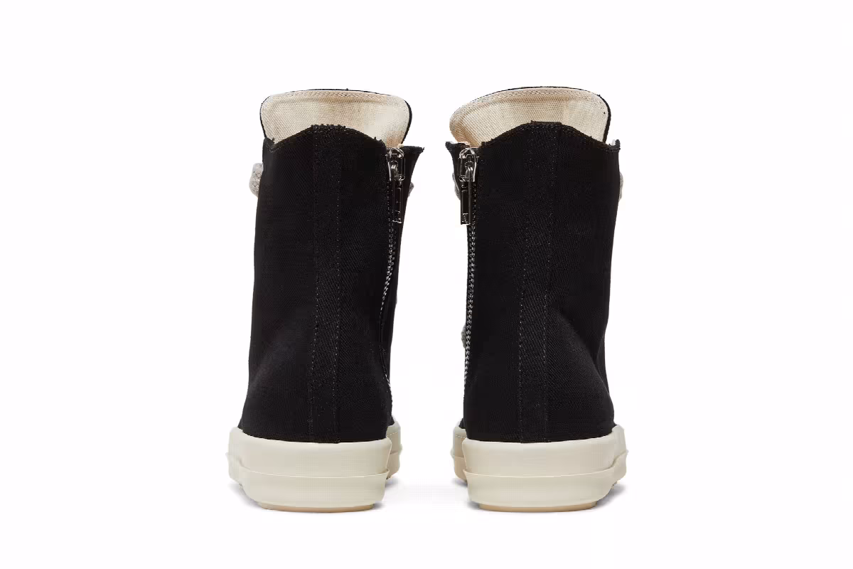 Rick Owens DRKSHDW Fogachine Cotton Denim Megalace High Black Milk, view 7