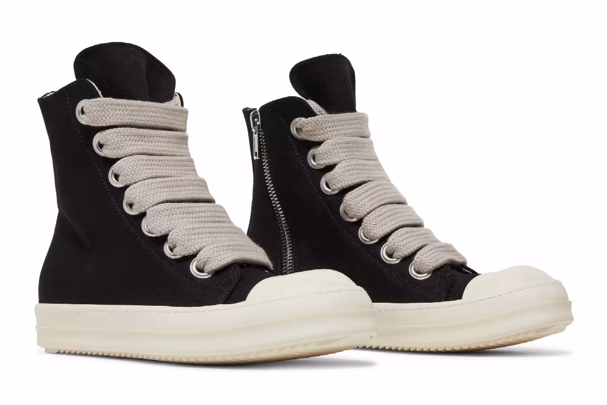 Rick Owens DRKSHDW Fogachine Cotton Denim Megalace High Black Milk, view 9