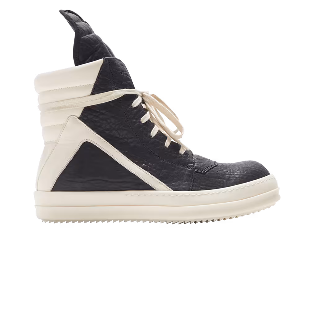 Rick Owens Strobe Geobasket High Black Milk Scarpe Pelle