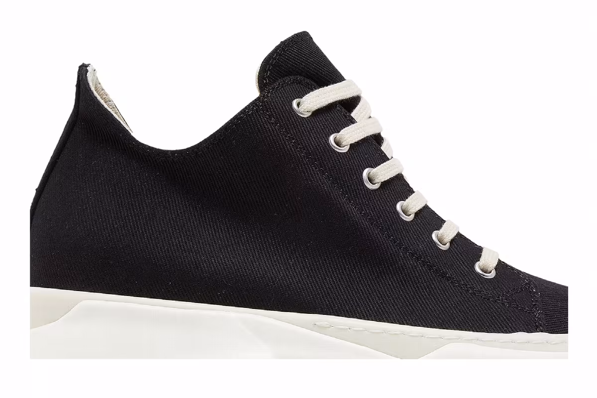 Rick Owens DRKSHDW Strobe Cotton Denim Abstract Low Black Milk, view 3