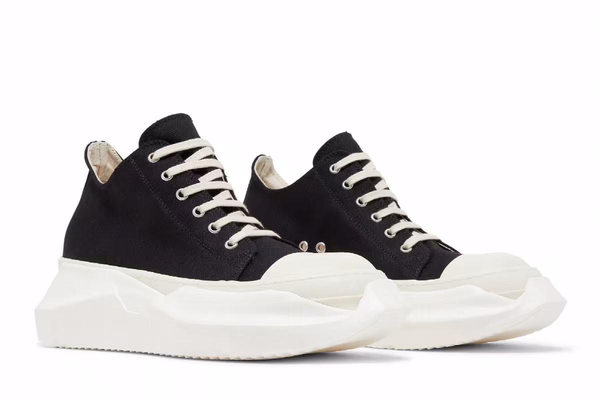 Rick Owens DRKSHDW Strobe Cotton Denim Abstract Low Black Milk, view 9