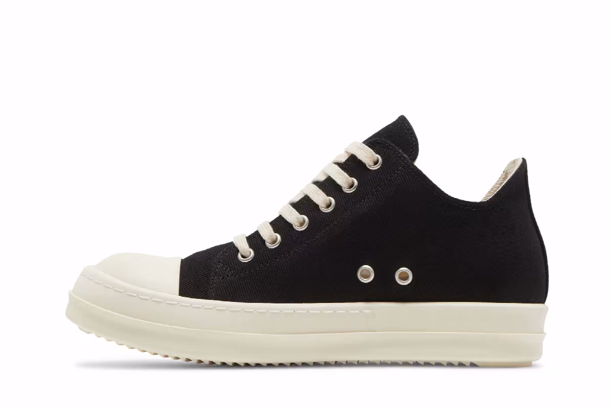 Rick Owens Women's DRKSHDW Strobe Cotton Denim Low Black Milk, view 4